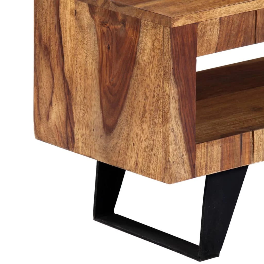 Sheesham Wood TV Cabinet with Steel Legs V514479