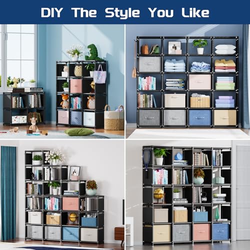 18 Cube Extra Large Black Bookcase Z9669