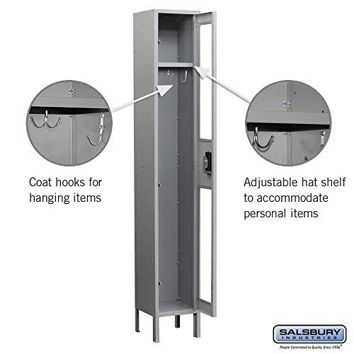 See-Through Metal Locker Single Tier 1 Wide Unassembled Gray I733