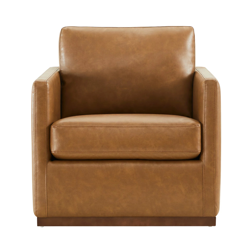 Swivel Faux Leather Accent Chair L900