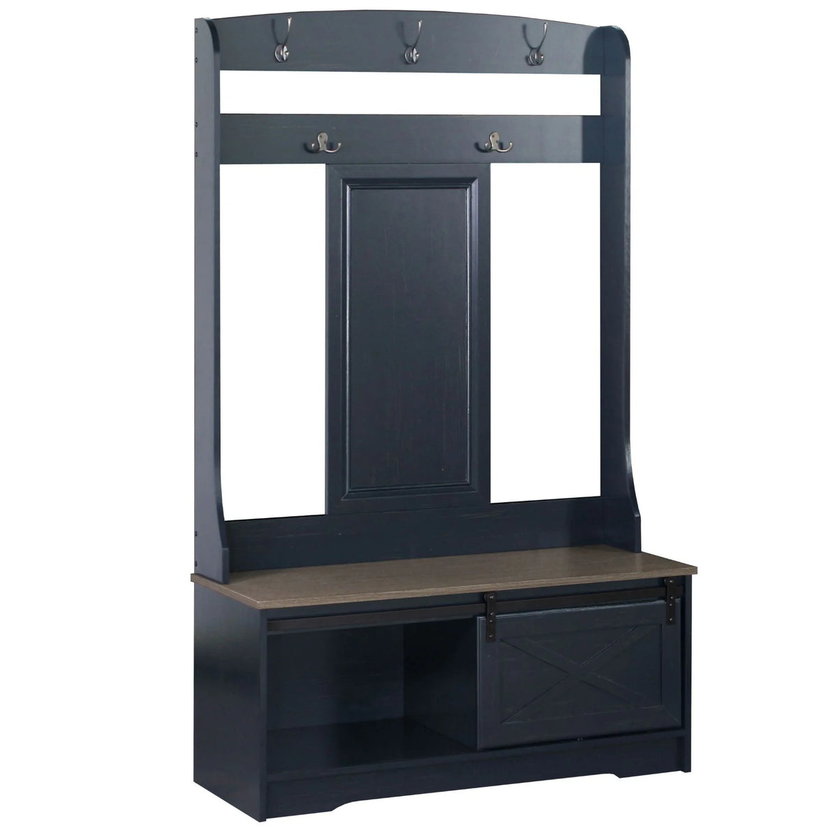 Black Hall Tree & Shoe Bench Q86125