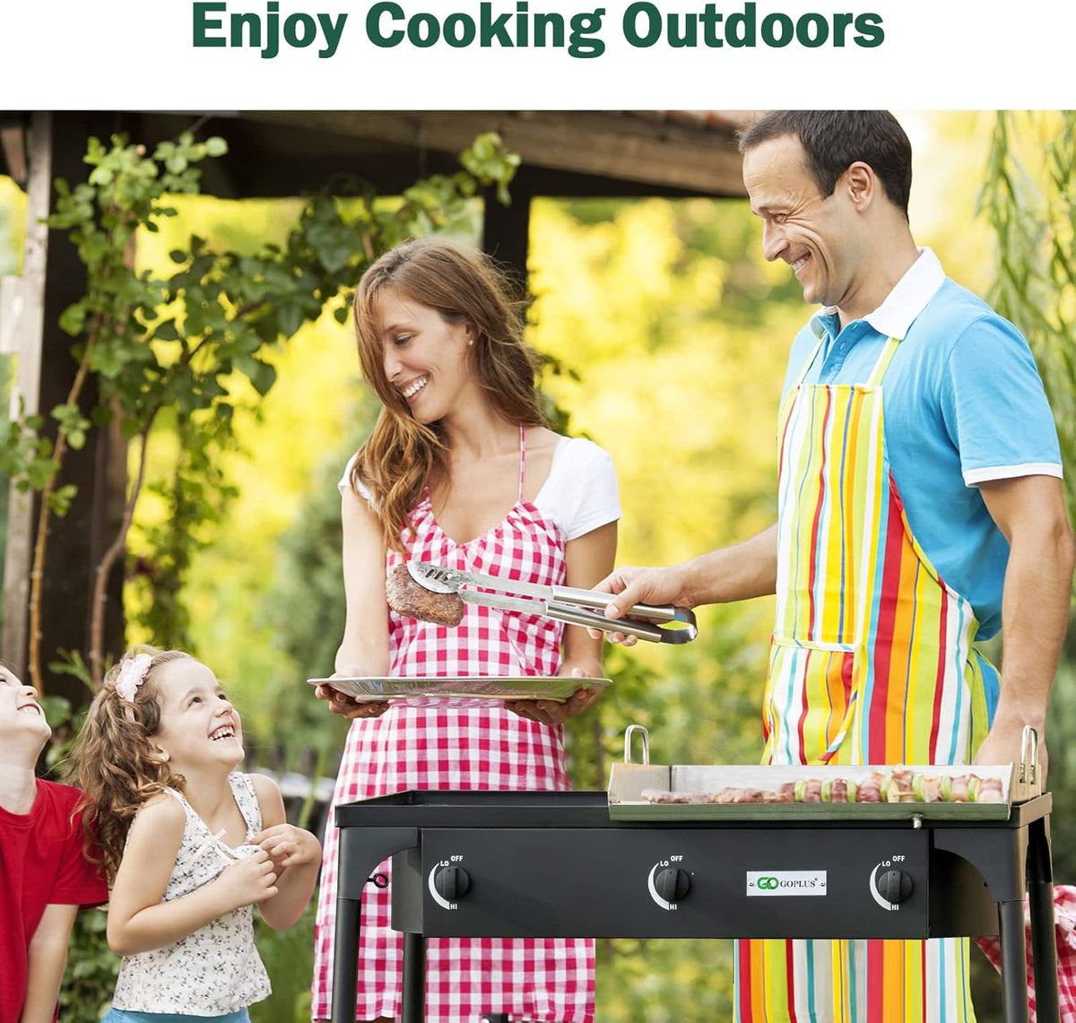 Portable Propane Gas Cooker Iron Cast 3-Burner D797905