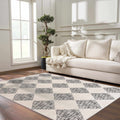 Cream Black White Area Rug H68568