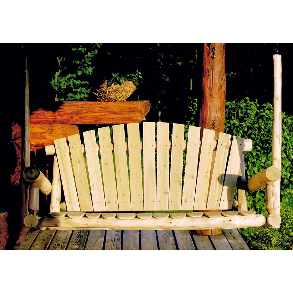 5 Ft Natural Cedar Wood Log Porch Swing H861895