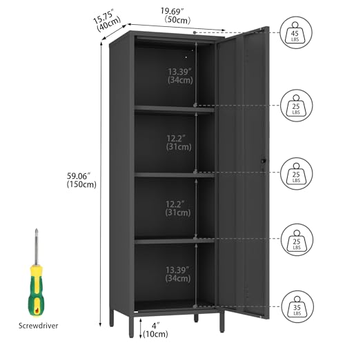White 3 Shelf Steel Storage Cabinet B494