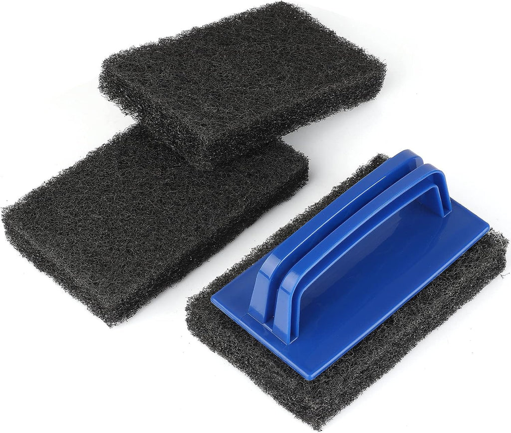 Heavy Duty Griddle Scrubber Scouring Pad & Handle V40633