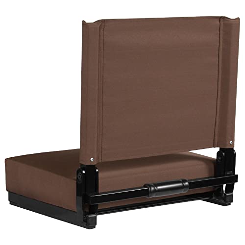 Portable Folding Padded Stadium Chair with Carrying Handle, Black B816797