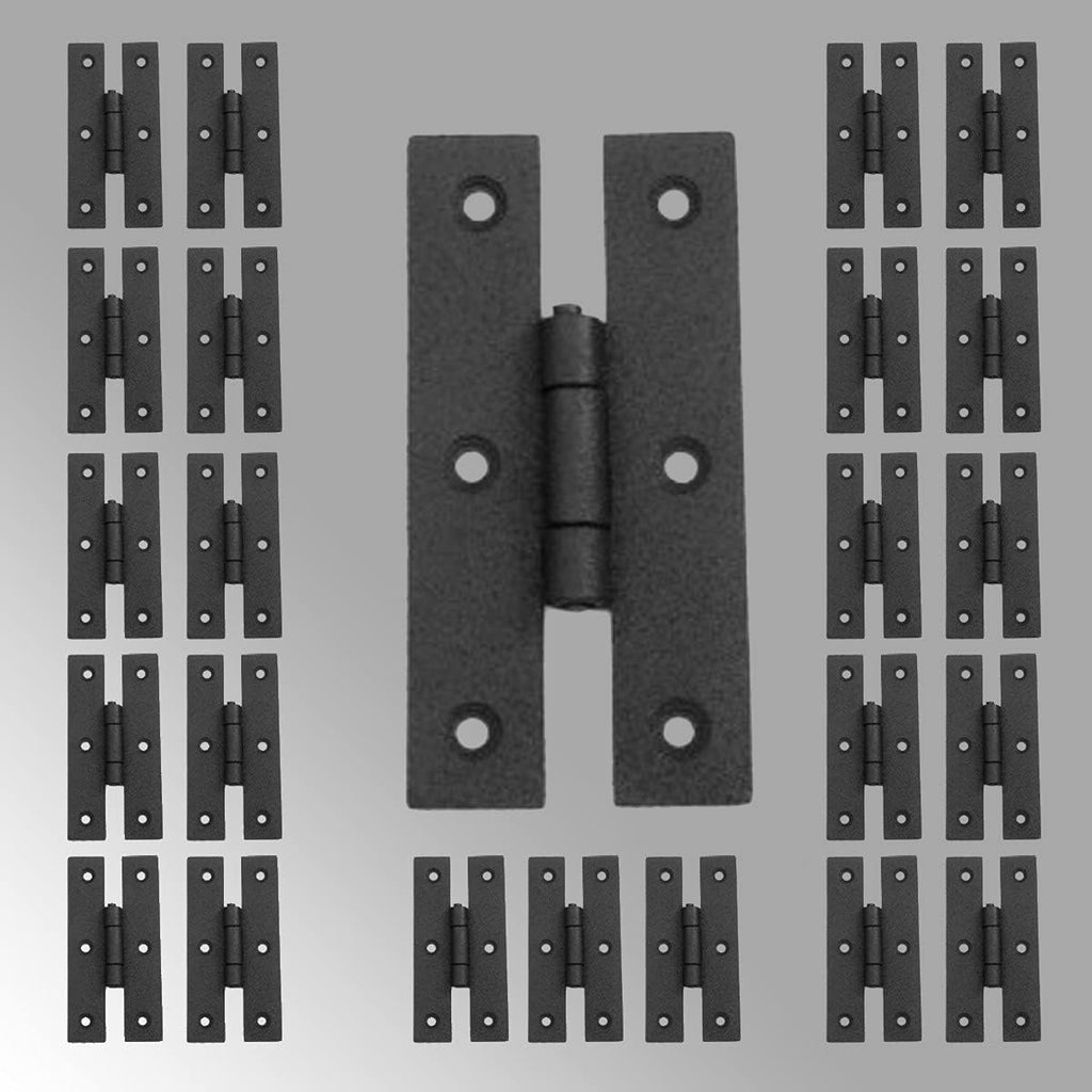 Black H Flush Hinge 3 Inches Wrought Iron Cabinet Door Hinges Pack Of 24 Y16065