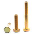 5/16x22-18 x 1 3/4x22 Grade 5 Hex Cap Screw Medium Carbon Steel Yellow Zinc Plated T1250