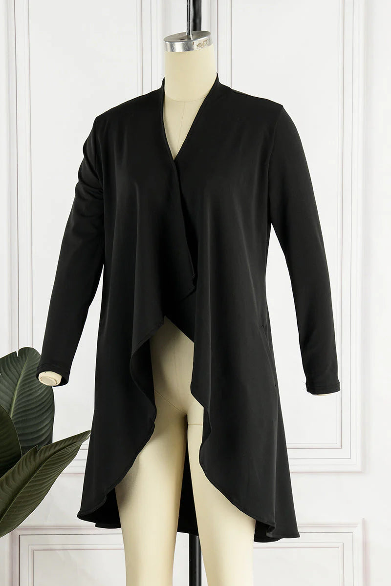 Casual Solid Patchwork Turndown Collar Outerwear V947