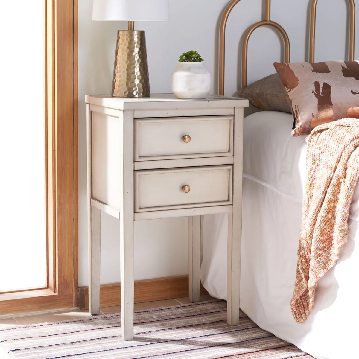 White Birch Nightstand With Storage Drawers X136335
