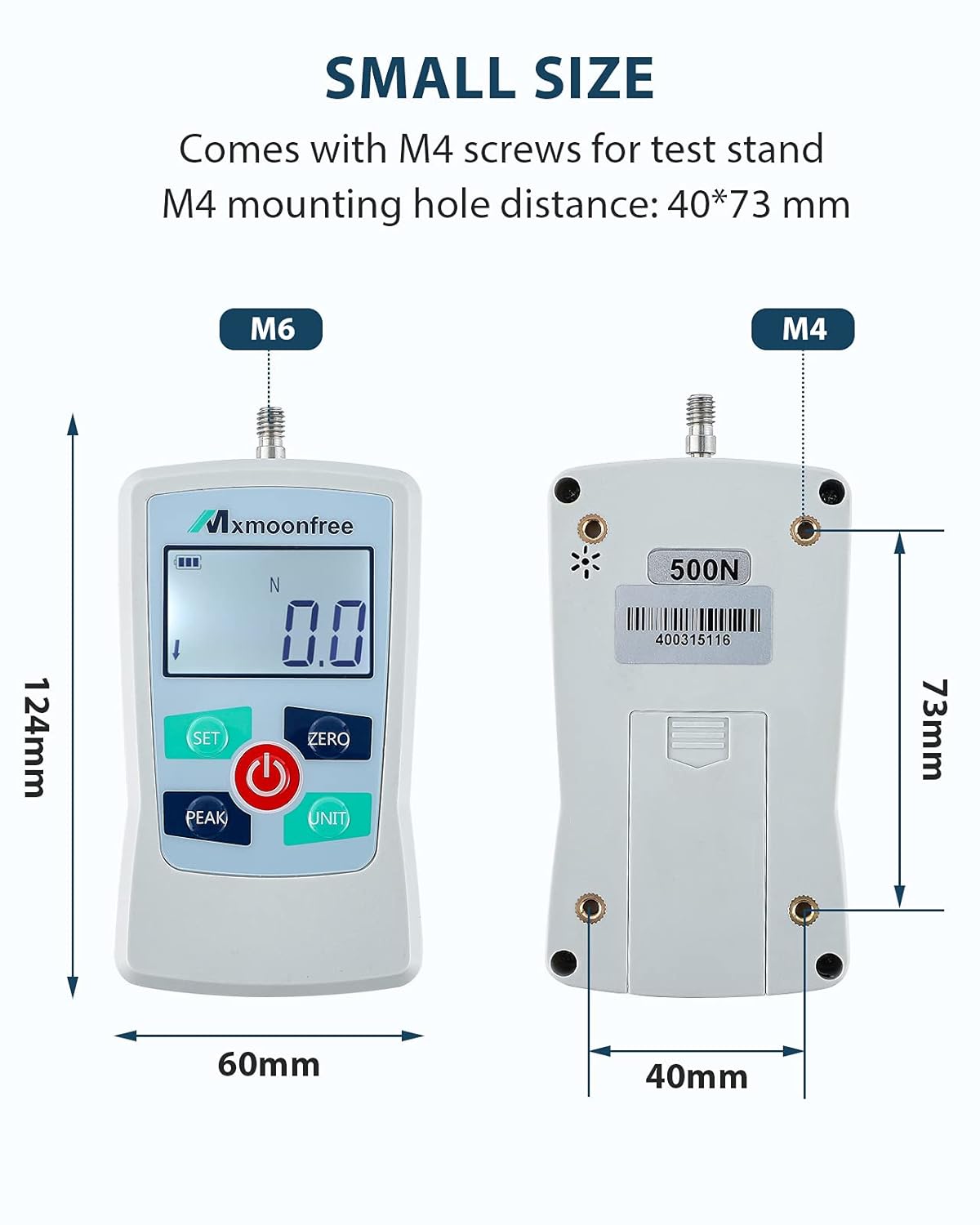 500N Digital Force Gauge Portable Force Meter with Storage Case W237