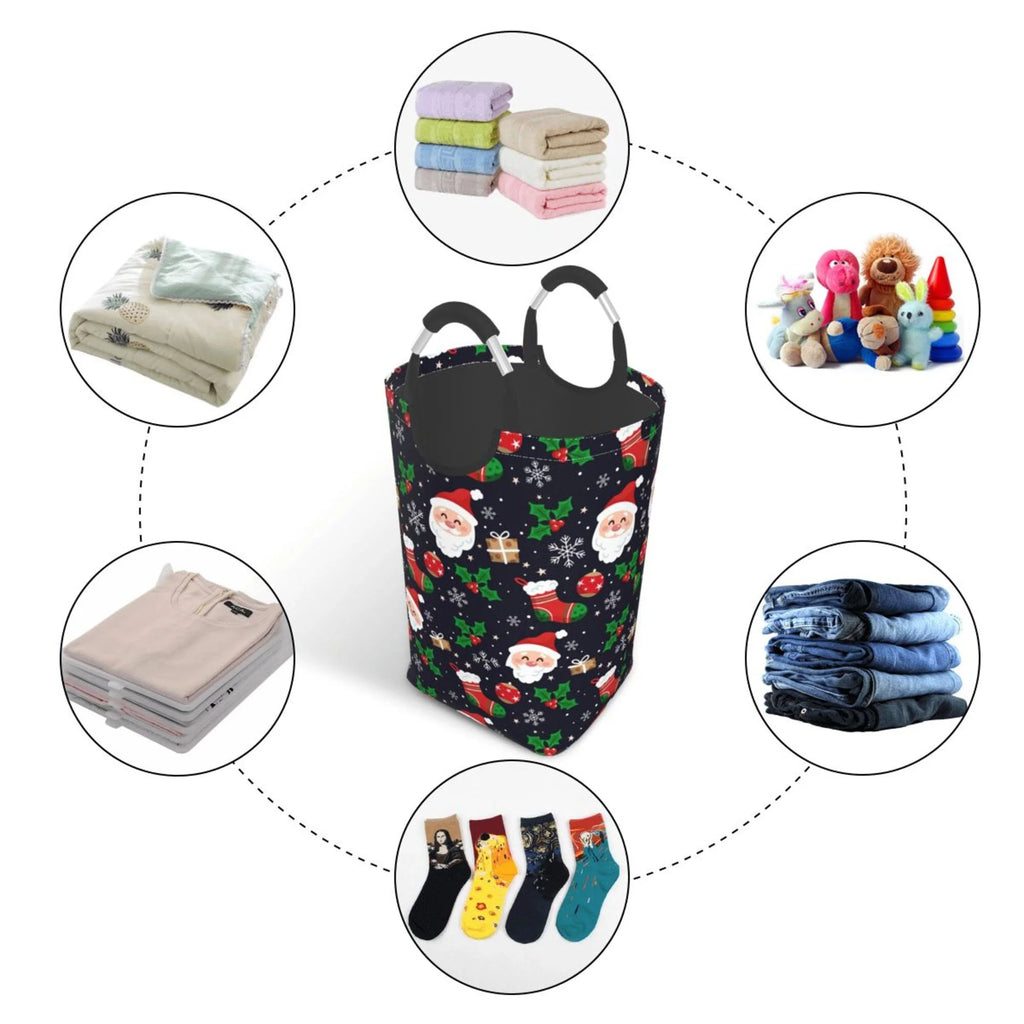 Snowflake Rectangular Collapsible Laundry Basket with Handles Q536