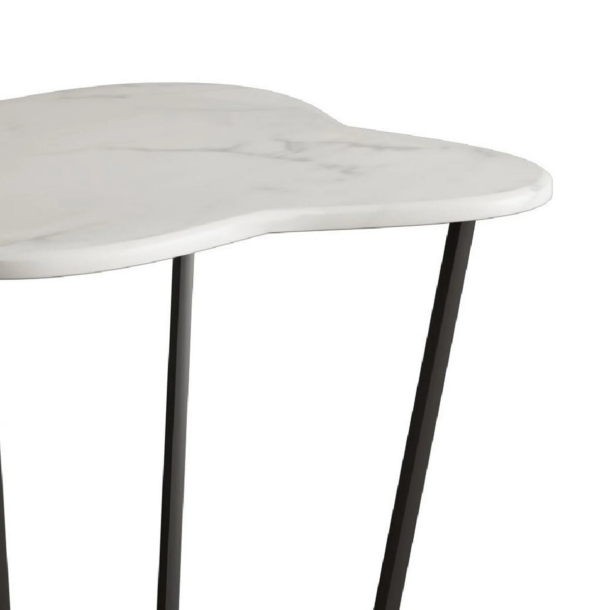 20 Inch Marble Top Metal End Table L95634