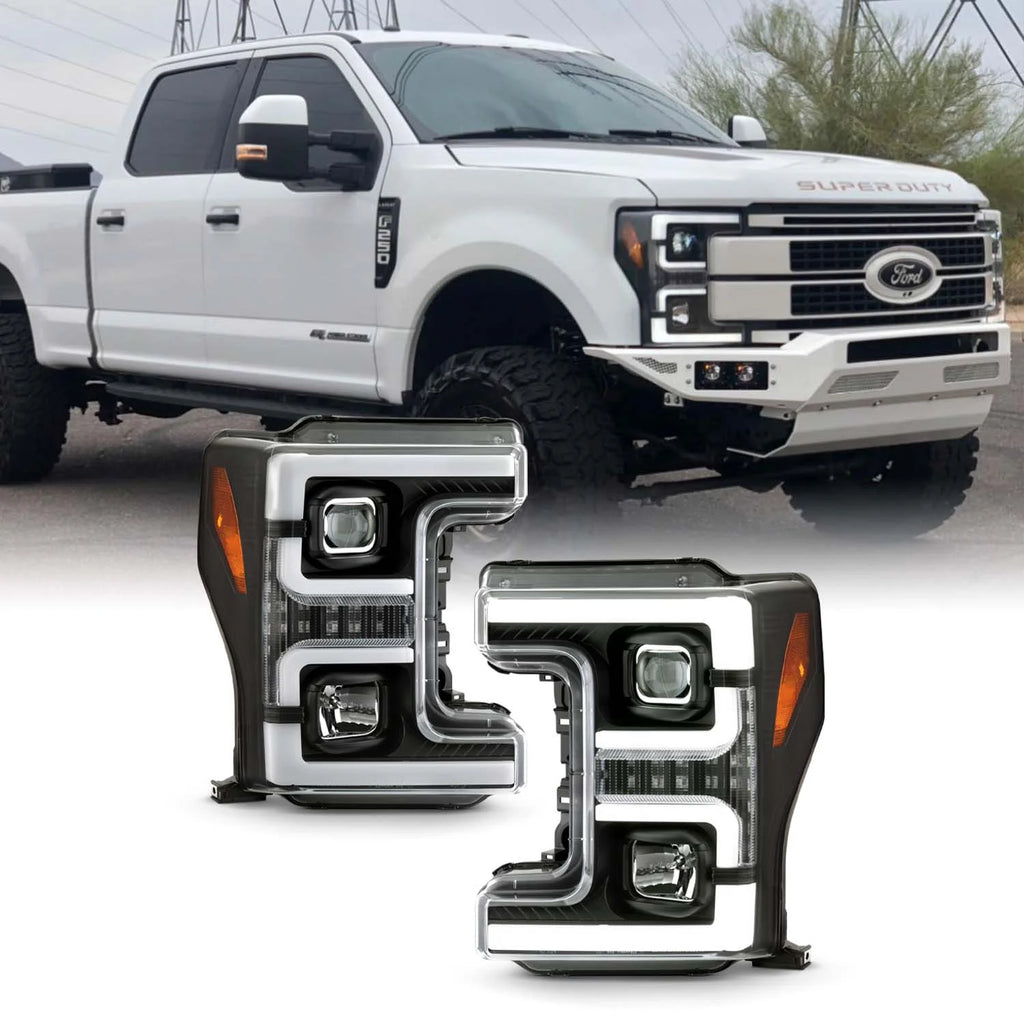 Fits 2017-2018 Ford F250 F350 F450 Superduty Black Projector Headlights B111