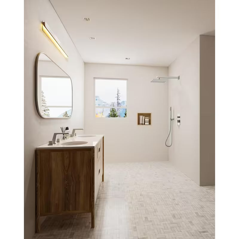 Wall-Mounted Dual Shower Heads with Handheld Shower in Brushed Nickel Q40589