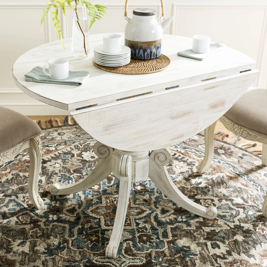 Antique White Foldable Leaf Dining Table Z2991