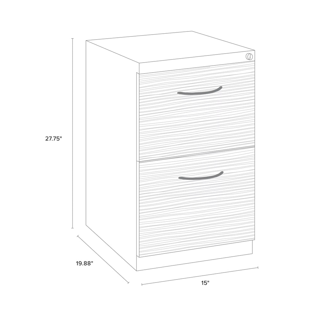 20" 2 Drawer Mobile Pedestal File Cabinet with Seat Cushion, White/Walnut M523682