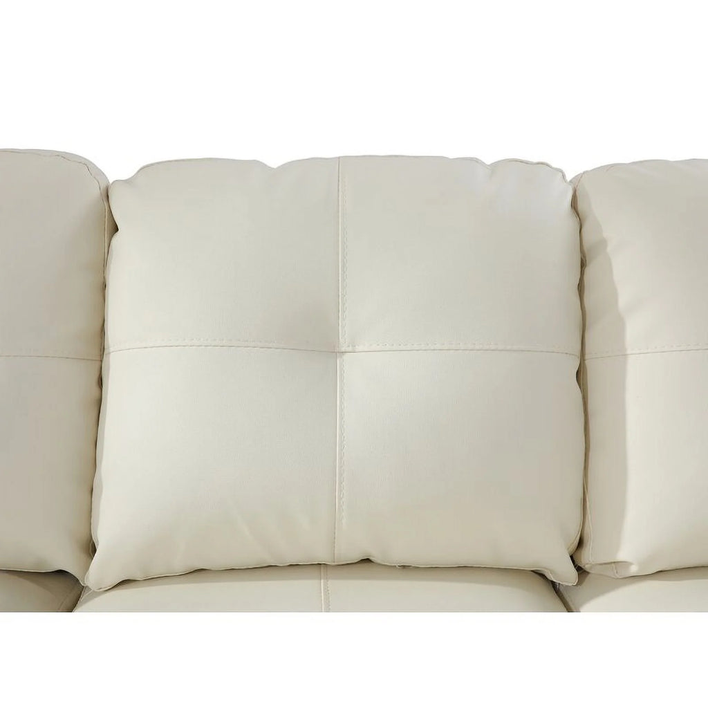 White Right Hand Facing Sectional with Ottoman J8100