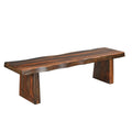 68" Live Edge Solid Wood Dining Bench in Dark Brown U623