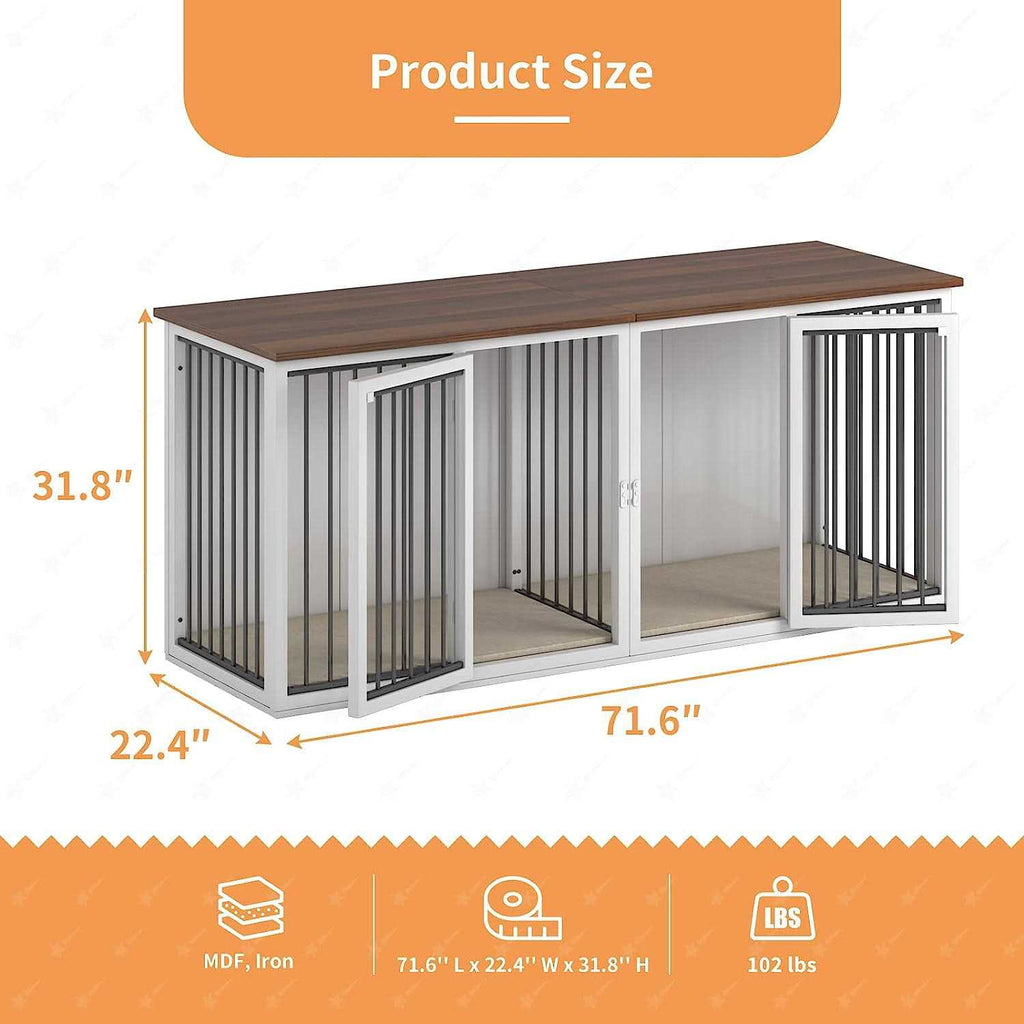 Wooden Dog Crate Table with Double Doors Z2549