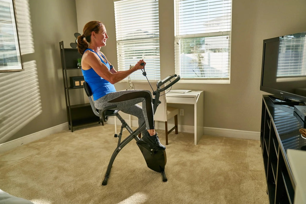 Folding Magnetic Exercise Bike with LCD Display J592727