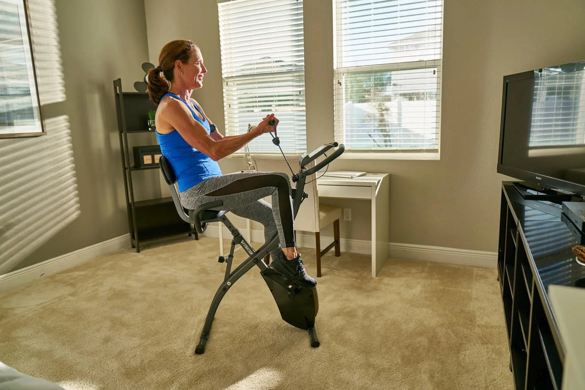 Folding Magnetic Exercise Bike with LCD Display J592727