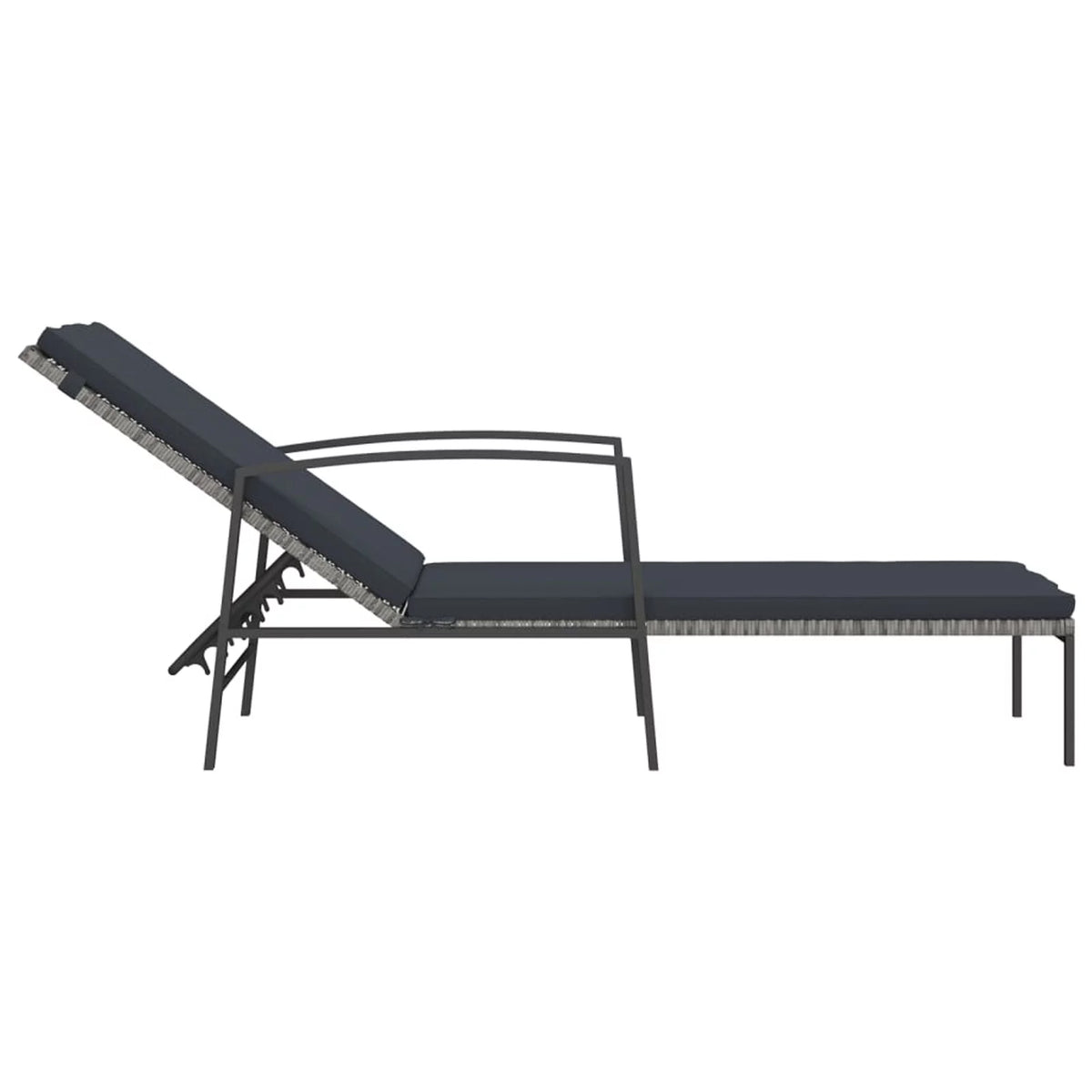 2 pcs Poly Rattan Sun Loungers with Table T69067