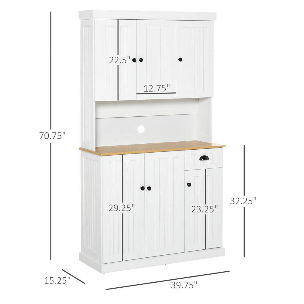 White Oak Kitchen Pantry Buffet with Hutch G295049