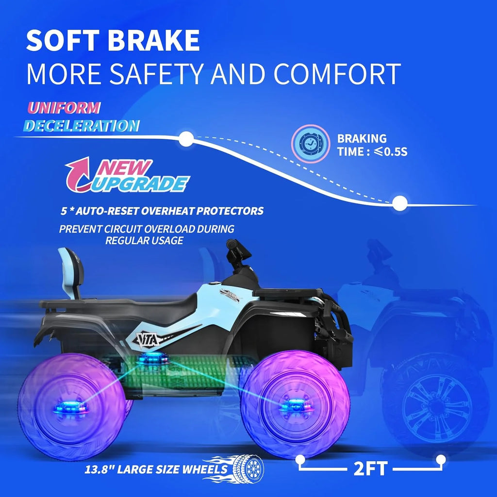 24V Kids Ride on ATV 4WD 2 Seater Quad 4-Wheeler Z7313