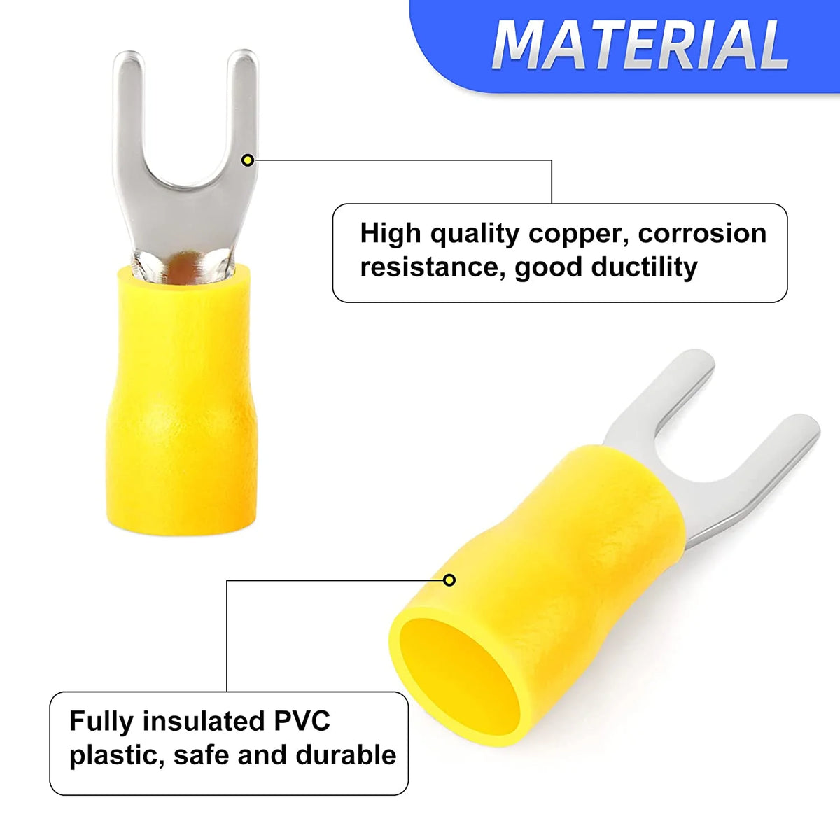 300 Pcs Insulated Fork Spade Wire Connector Terminal G63690