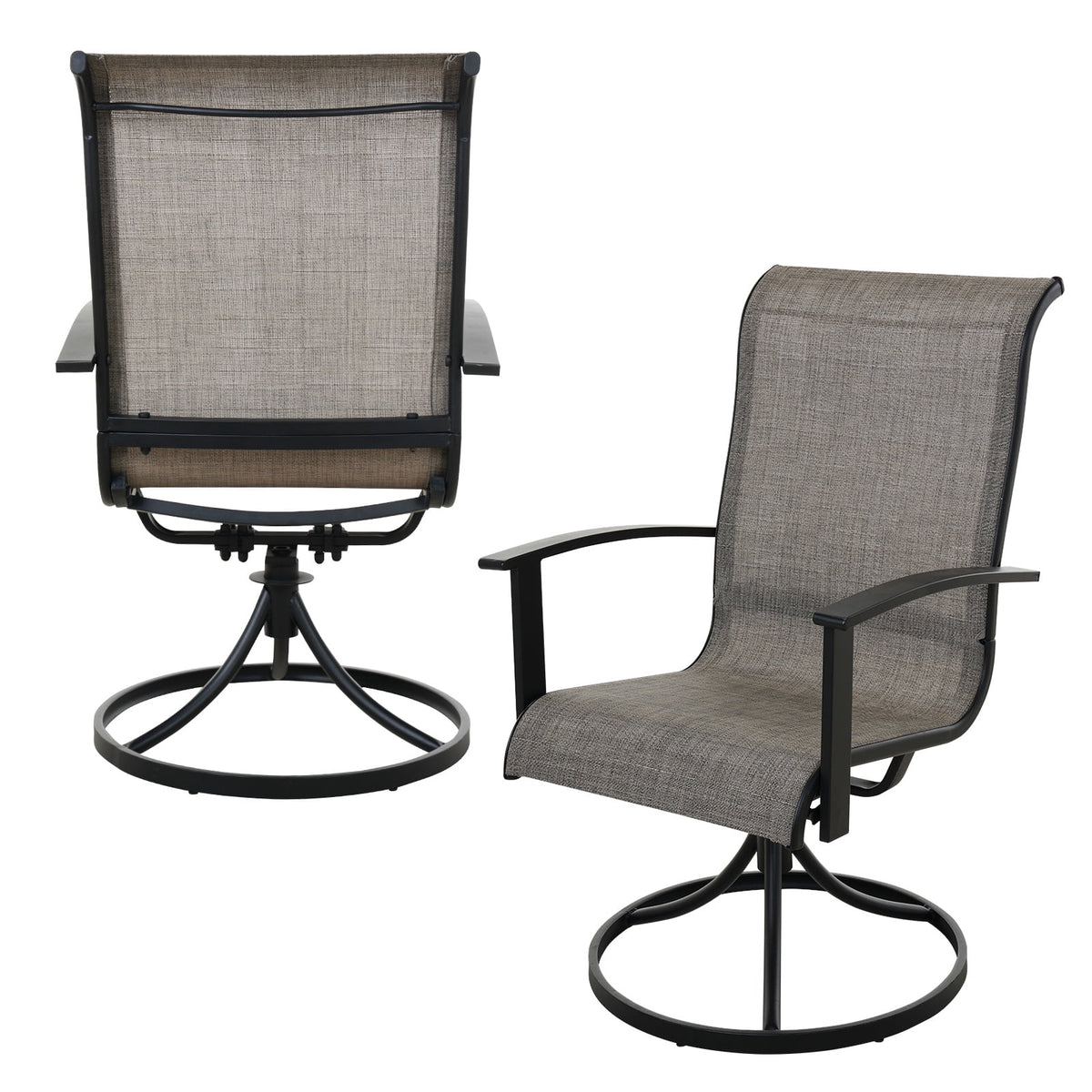 Outdoor Swivel Rocking Chairs Set of 2 Metal Frame U36696