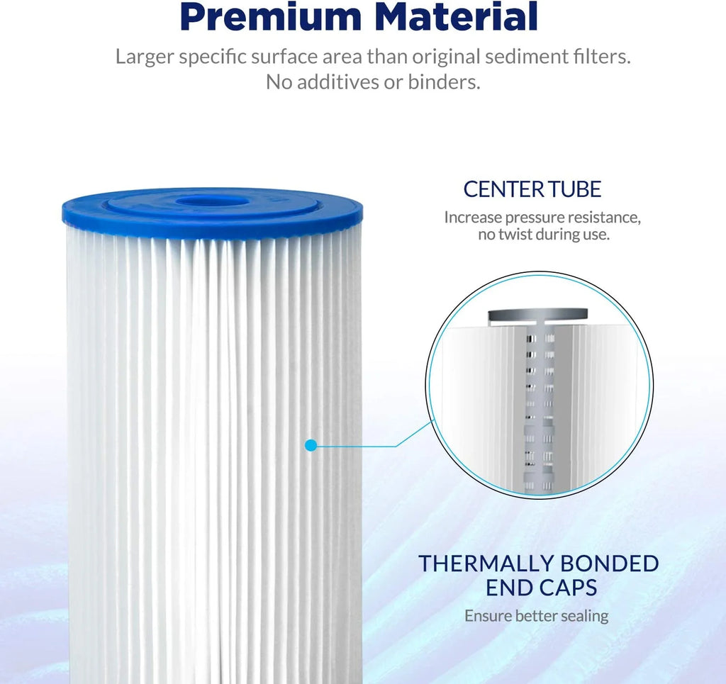 10" x 4.5" Pleated Sediment Water Filter Replacement, Pack of 2 O4516