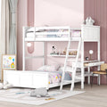 Wood Bunk Bed with Desk, Guardrails and Ladder S341409