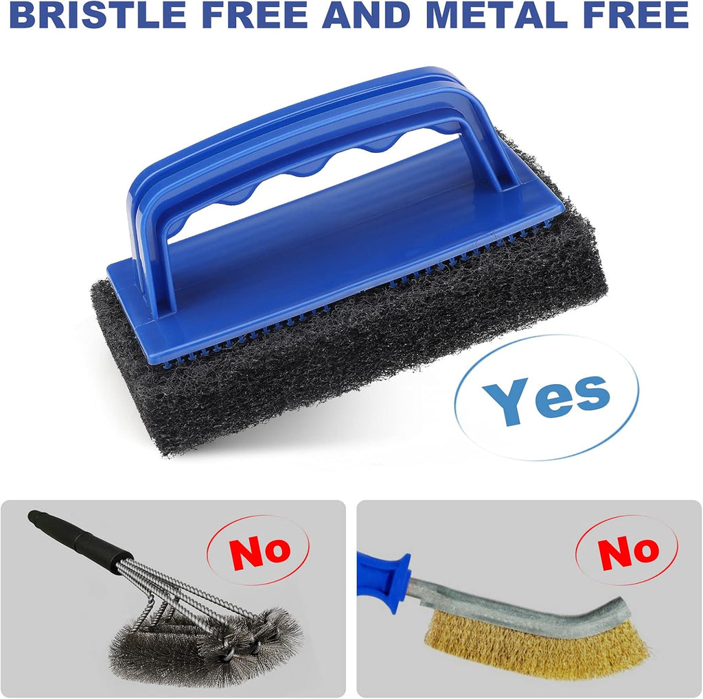 Heavy Duty Griddle Scrubber Scouring Pad & Handle V40633