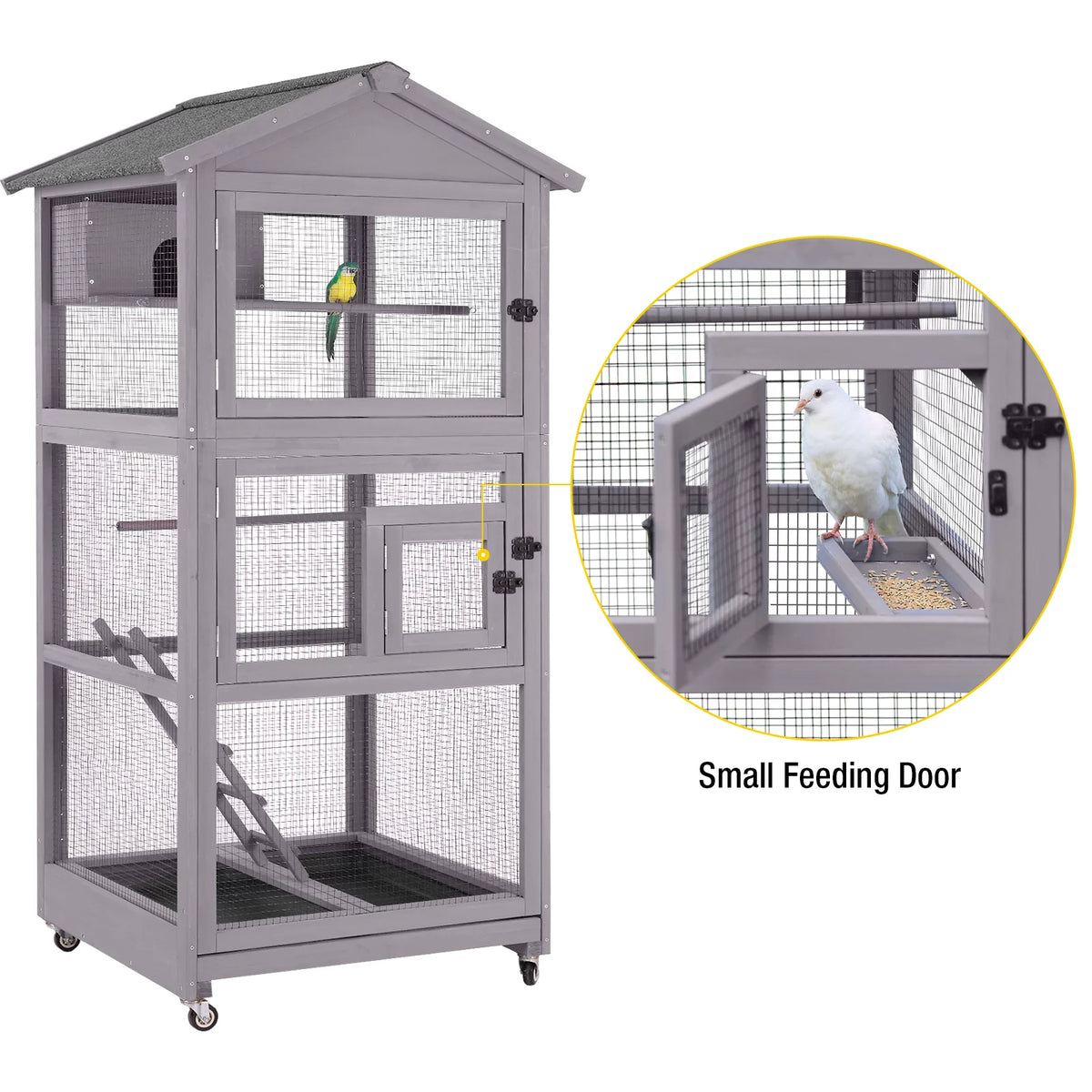 71'' Wooden Birdcage with Stand U4945