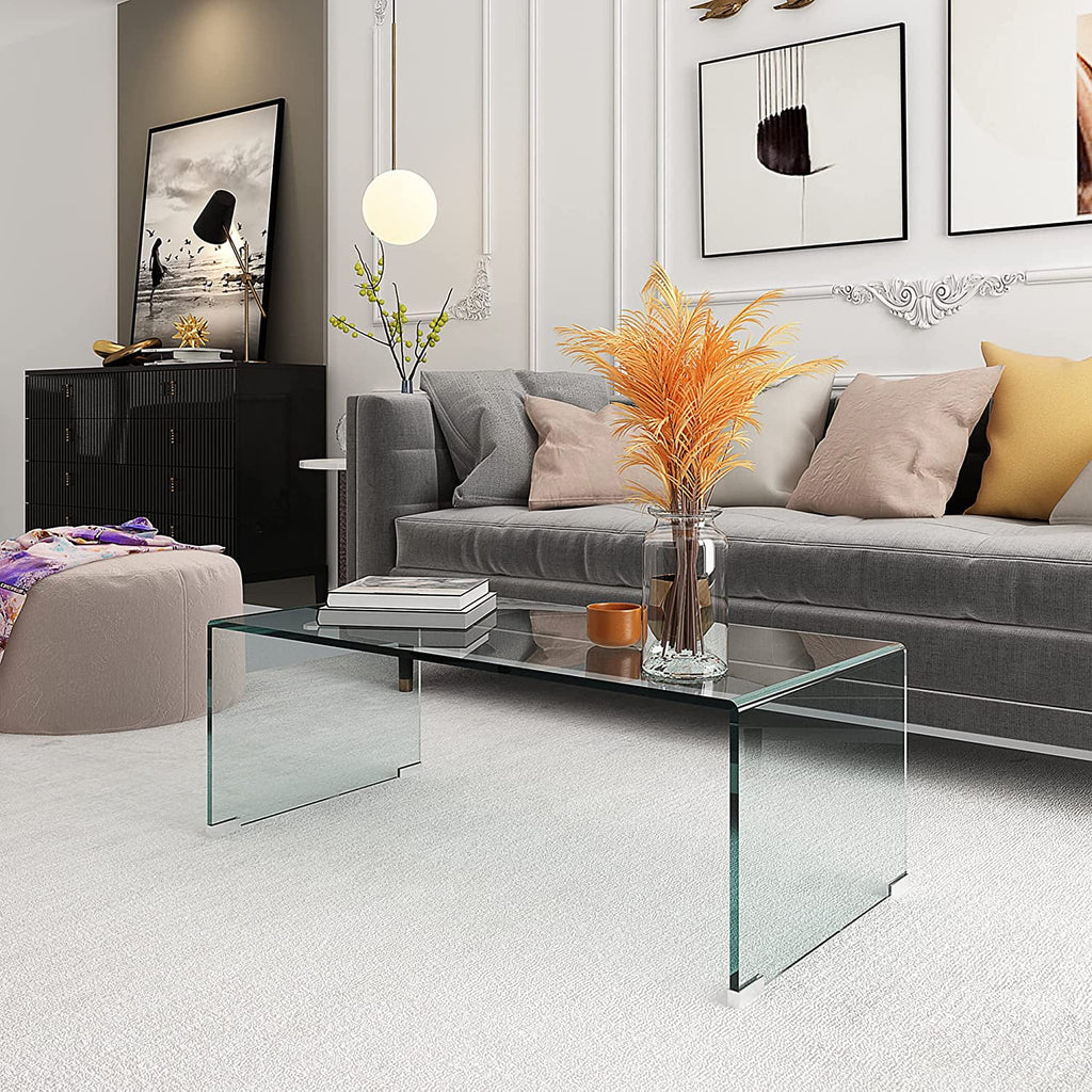Clear Glass Coffee Table 39.37" x 19.5" H613