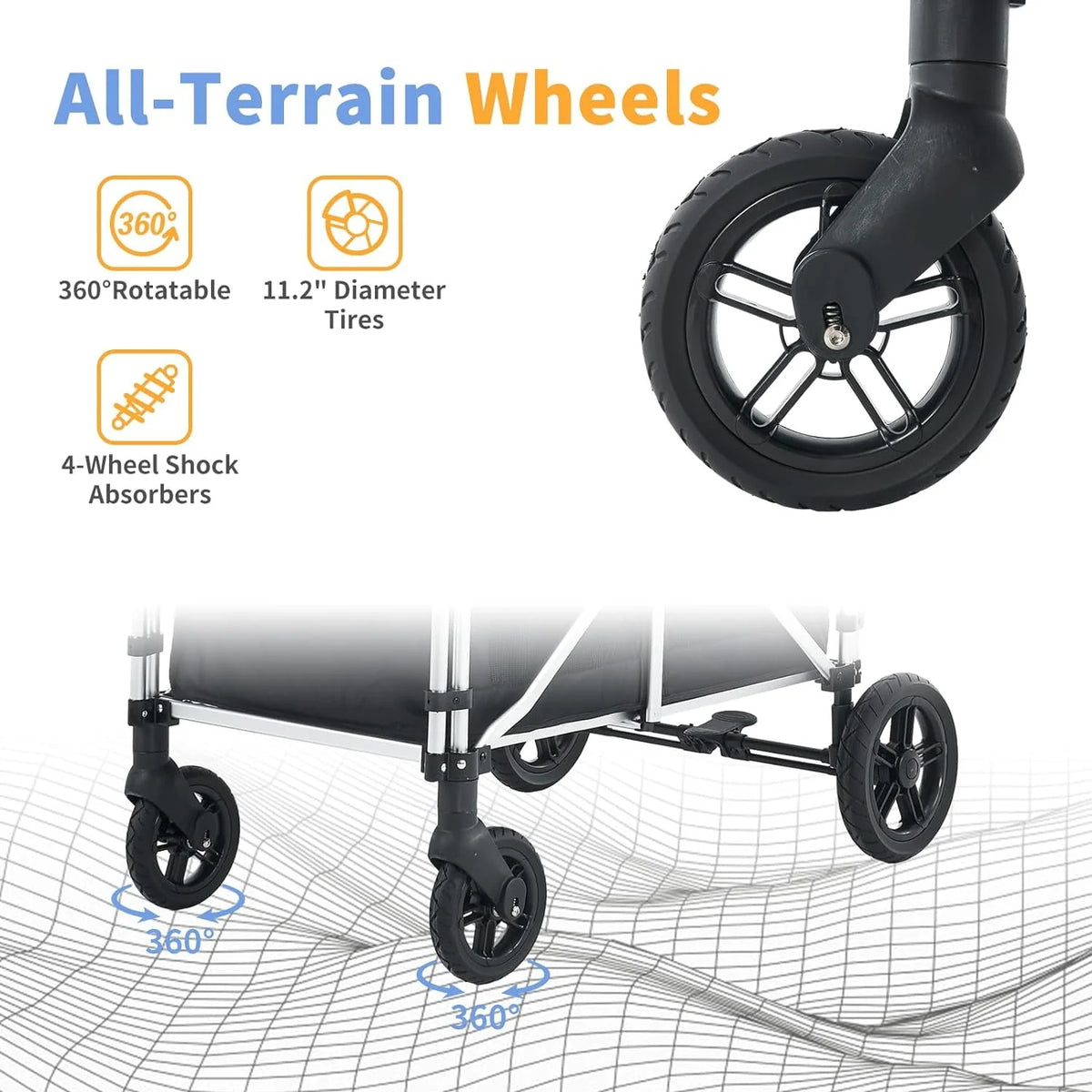 4 Kids Foldable Stroller Wagon with Canopy T2186