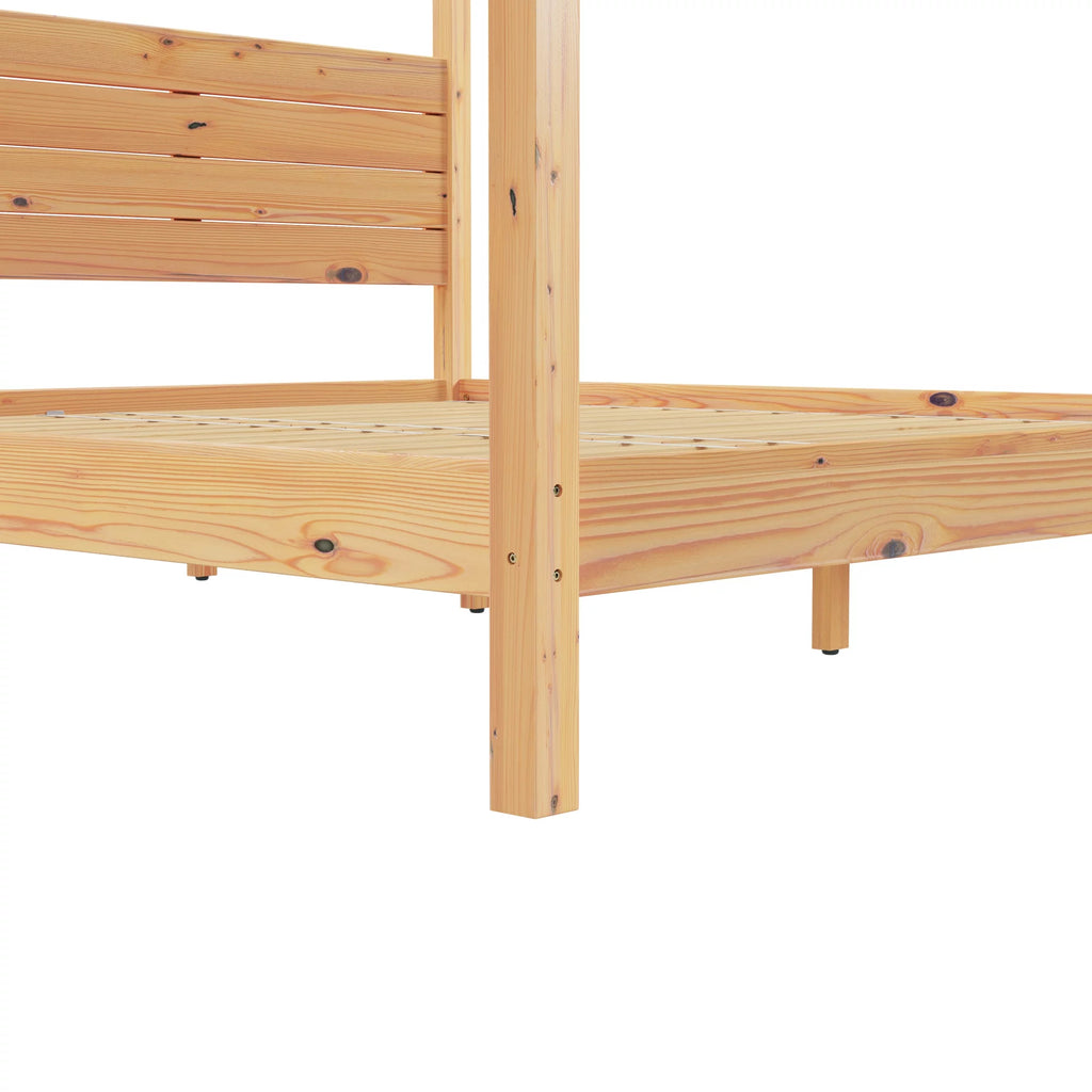 Solid Wood King-Size Canopy Bedframe J4439