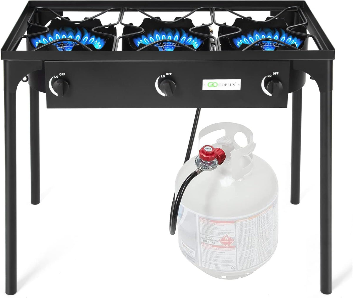 Portable Propane Gas Cooker Iron Cast 3-Burner D797905