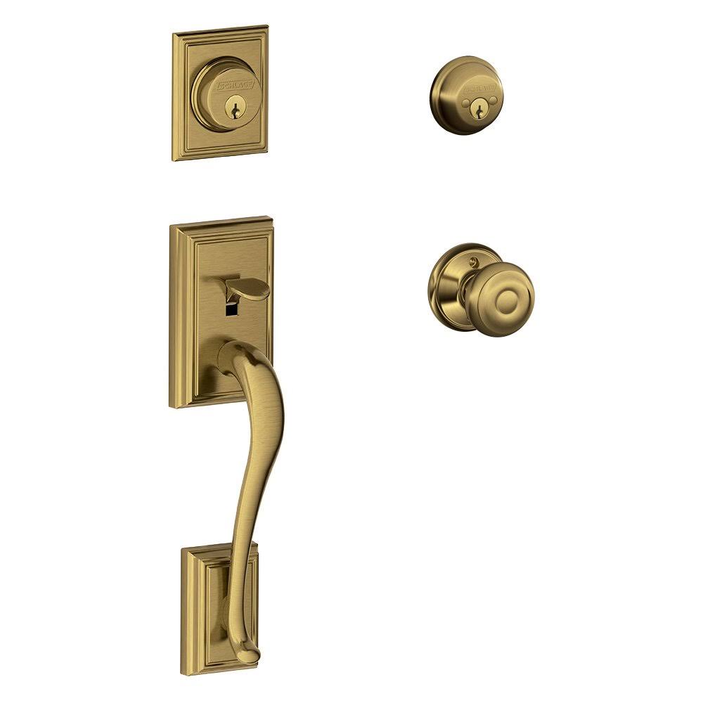Antique Brass Double Cylinder Handleset T784