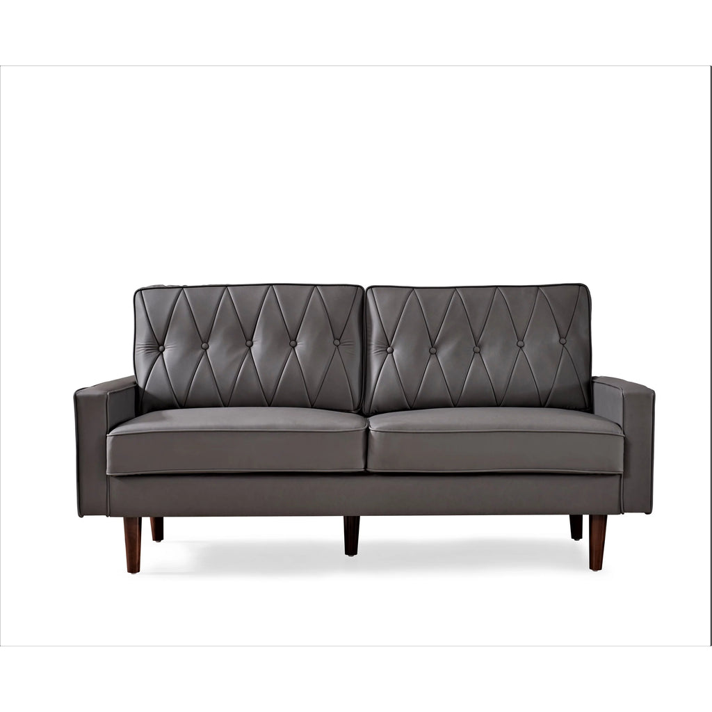 Faux Leather Cushion Back Sofa C8737