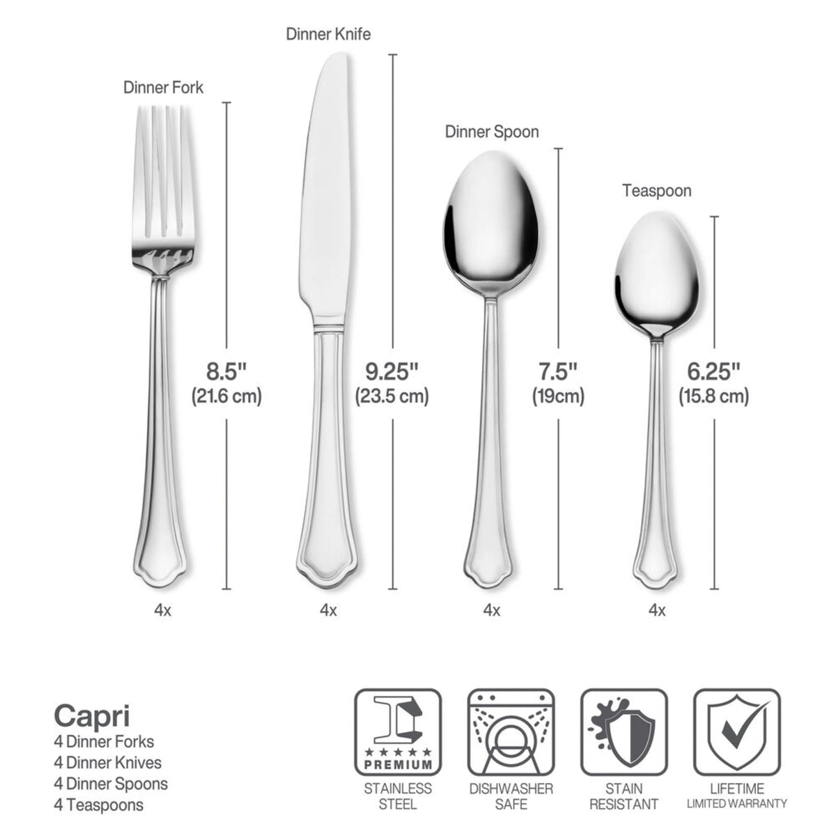 16-Piece Flatware Set, Service for 4 E920