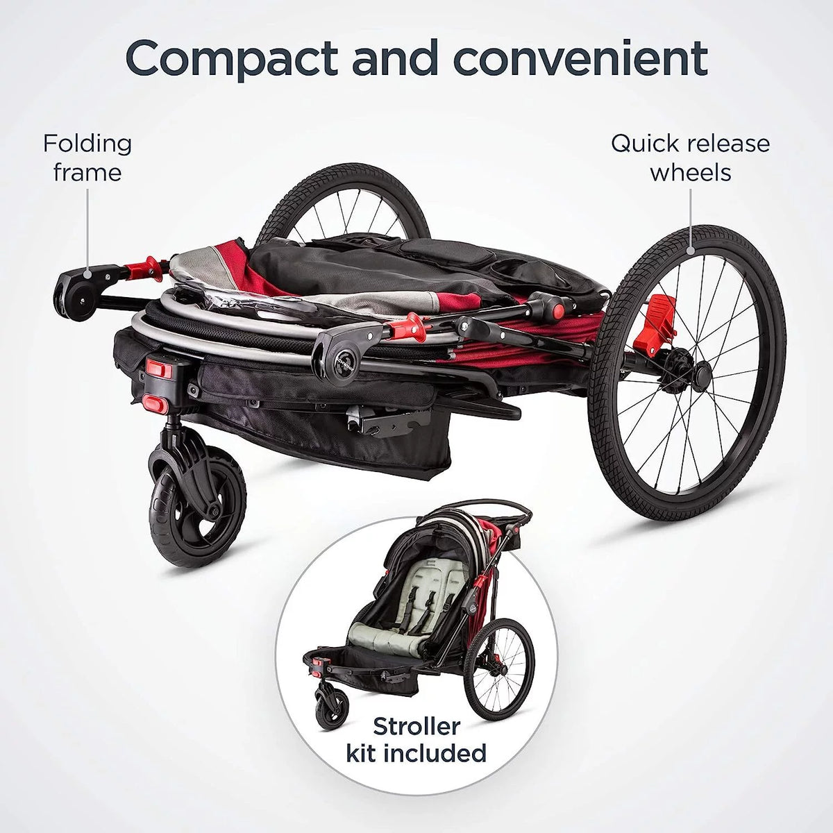 Red Black Child Bicycle Trailer C22365