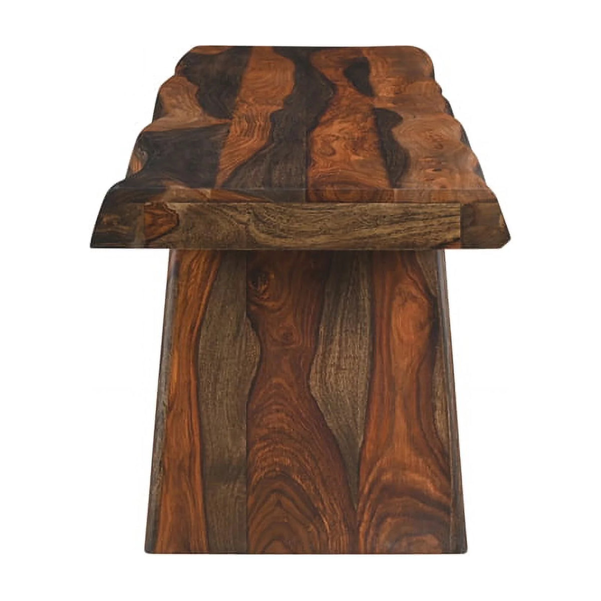 68" Live Edge Solid Wood Dining Bench in Dark Brown U623
