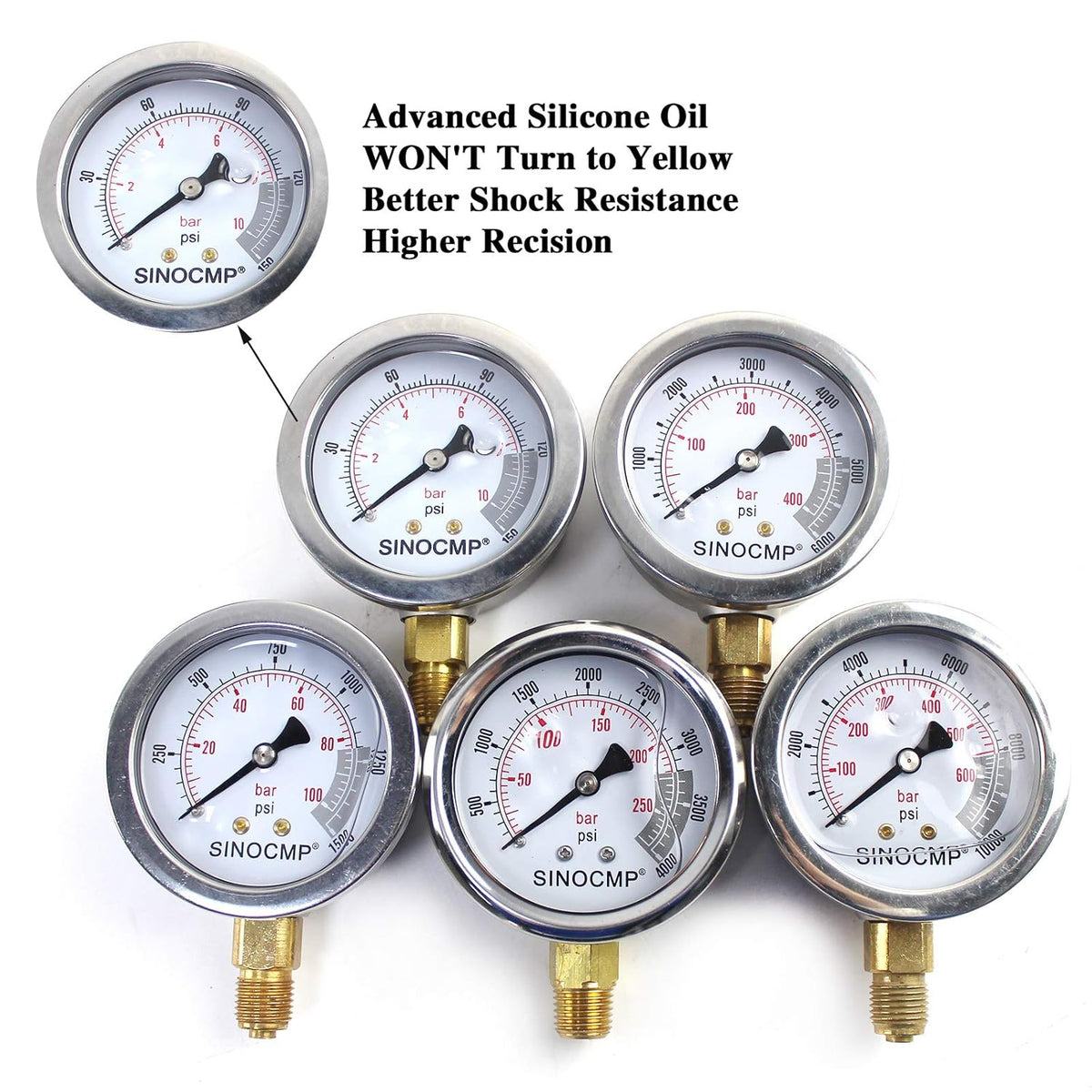 Hydraulic Pressure Test Kit with 5 Gauges 5 Test Hoses 13 Couplings and 14 Tee Connectors Y601