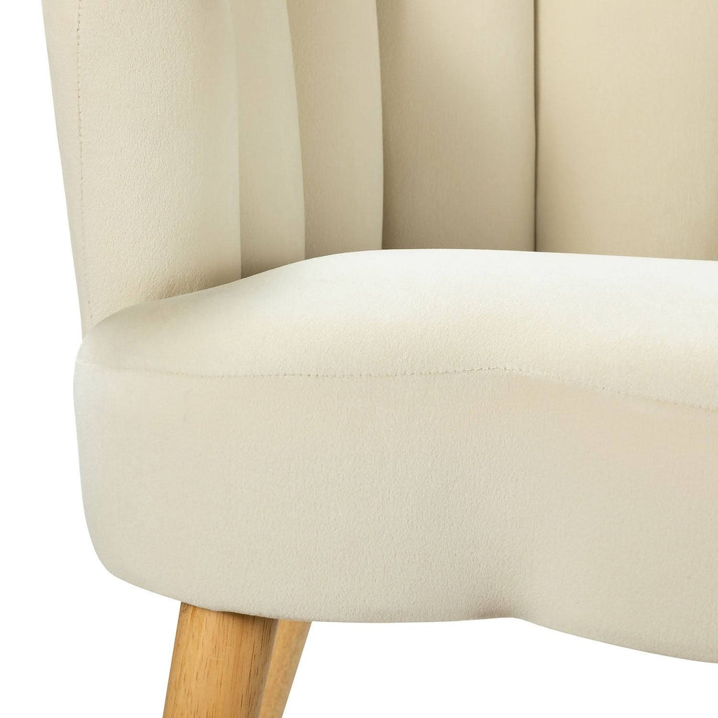 Green Scalloped Velvet Arm Chair Z7694