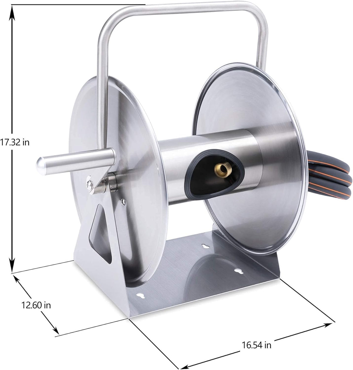 Stainless Steel Hose Reel 80-Feet 5/8 Hose Capacity I338