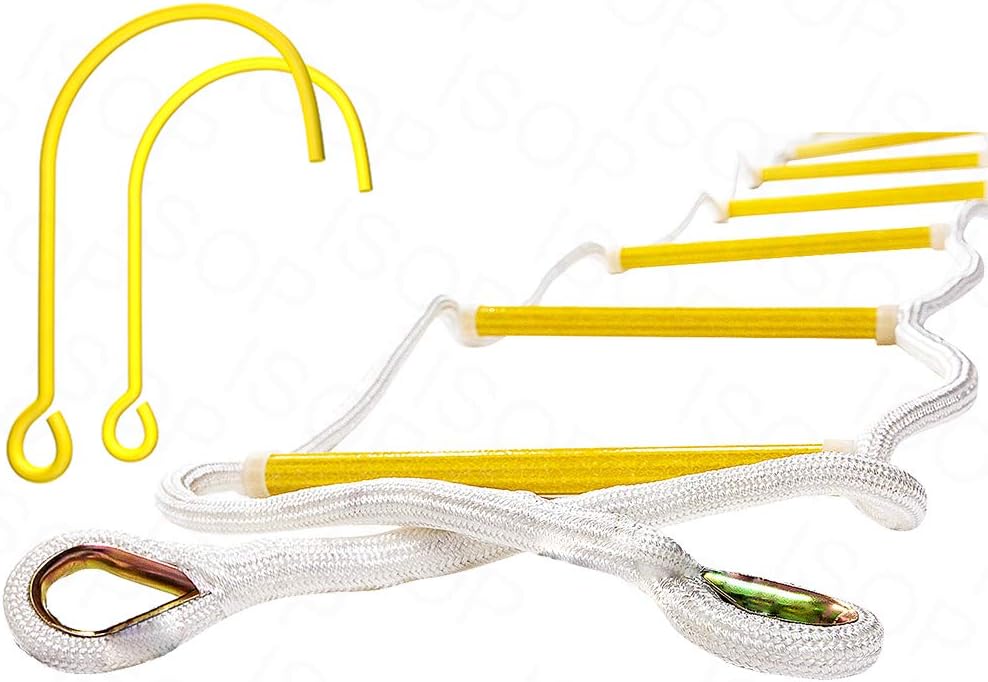 13ft Weather Resistant Fire Escape Ladder with Hooks B684