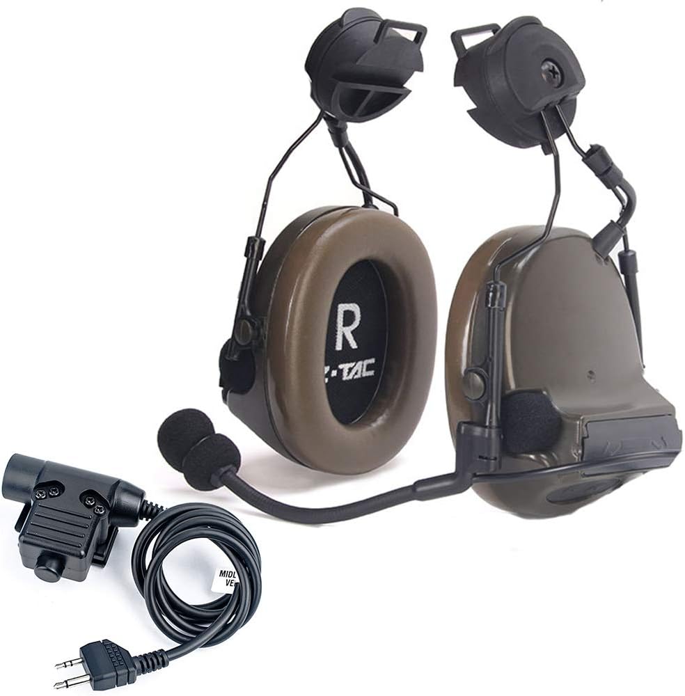 Tactical Headset with Rotatable Adapter and Push-to-Talk I461285